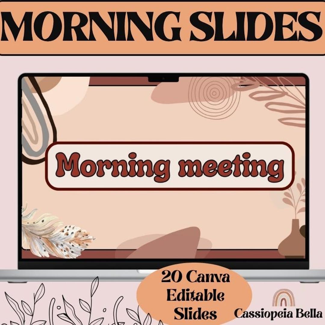 Boho Morning Meeting Slides | Editable Daily Agenda & Classroom Routine ...