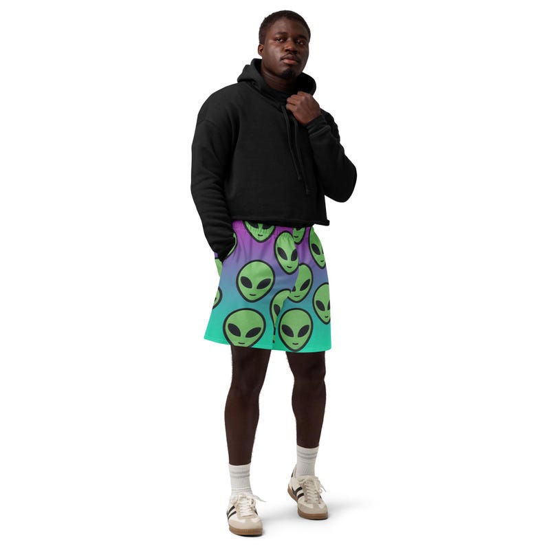 Vaporwave-synthwave UFO Alien Heads Unisex Cotton Long Short - Etsy
