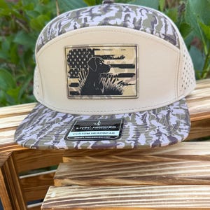 Labrador American Flag Leather Patch Hat