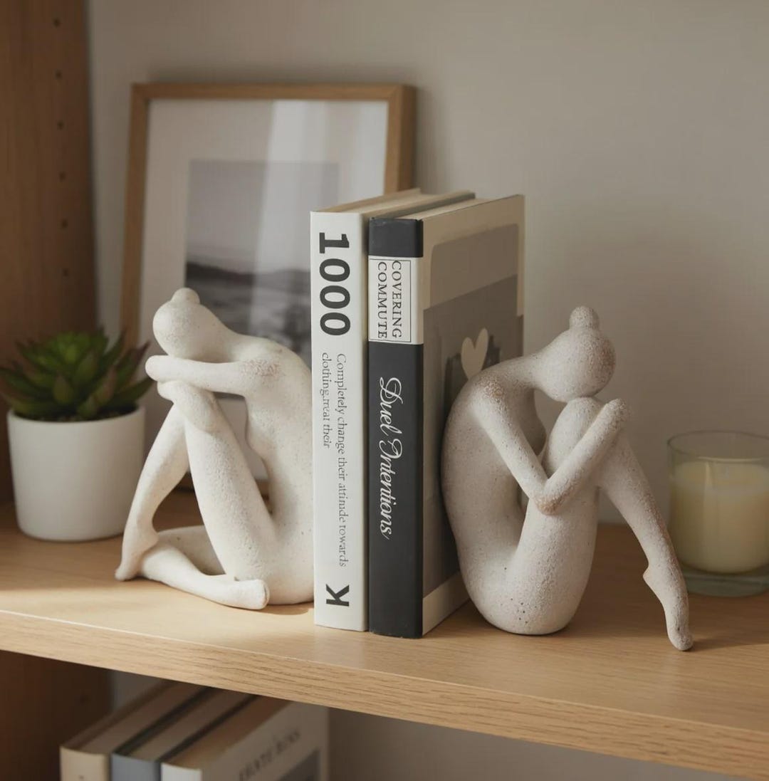 Modern Abstract Ladies Bookend Set - 7.5