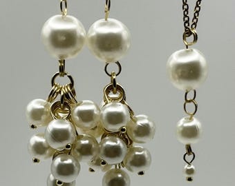 Handmade Glass Bead & Pearl Earring and Necklace Set