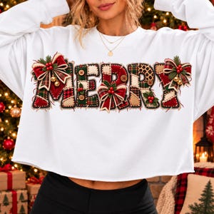 Merry Christmas PNG, Patchwork Merry PNG, Leopard Print Christmas PNG, Christmas Bow Sublimation, Christmas shirt Design