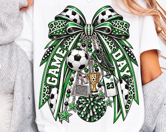 Soccer Bow PNG, Trendy Coquette Soccer PNG, Game Day Shirt Design, Soccer Mom Gift, Soccer Girl PNG, Sports Mom Gift, Soccer Team Png