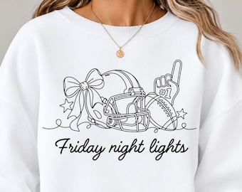 Friday Night Lights PNG, Football Mom PNG, Trendy Football Season PNG, Coquette Bow Football, American Football Game Day Shirt Design Girly
