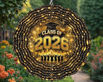 Diseño de molinillo de viento para graduados de 2026 (descarga digital), arte para celebración de graduación, regalo de fuegos artificiales para graduados de la clase de 2026, decoración para exteriores.