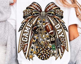 Football Bow PNG, Trendy Coquette Football PNG, Football Mom Gift, Game Day Shirt Design, Football Girl PNG, Sports Mom Gift, Christmas Gift