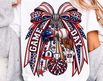 Baseball Bow PNG, Coquette Baseball Shirt Design, Game Day PNG, Baseball Mom Gift, Christmas Gift for Women & Girls, Sports Shirt PNG