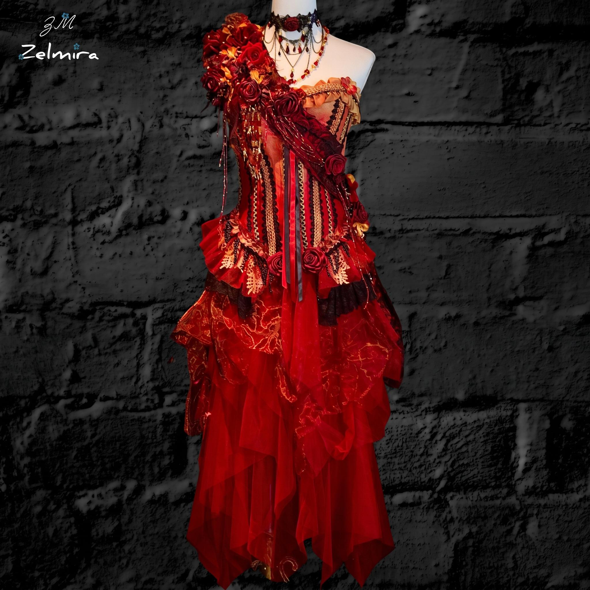 open lace back dress Crimson Cherry Midi Dress– Teuta Matoshi main image 1