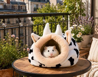Soft Fleece Cuddle Cup Guinea Pig Bed, Removable Pad Small Animal Bed for Hedgehog, Skinny Pig, Hamster