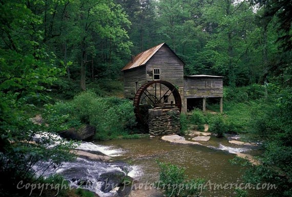 Ancien Moulin Roue à Eau Moulin Moulin Antique Art Moulin Et Roue à Eau Rivière Lart Rustique Art Mural Art De Toile Photo Sur Papier