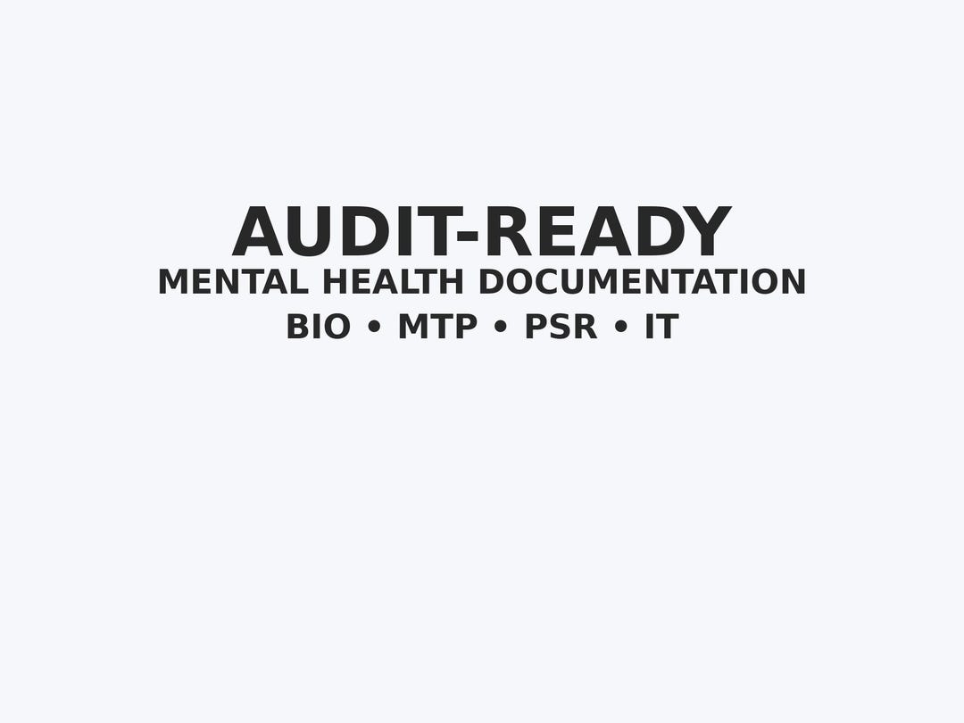 Audit-ready Biopsychosocial Assessment, MTP and Progress Notes | PSR ...