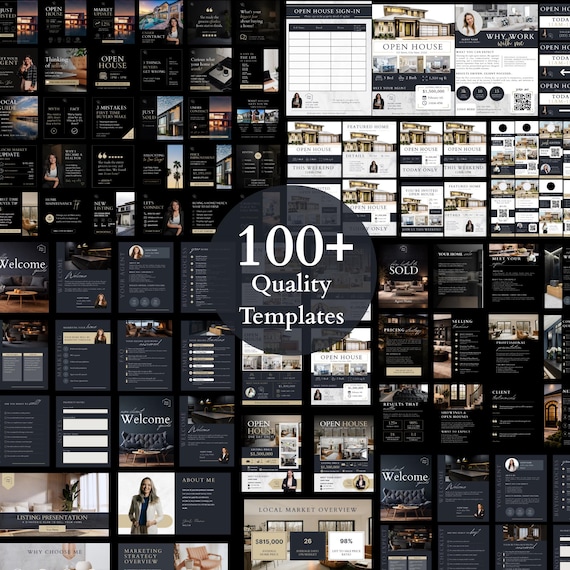Ultimate Realtor Marketing Bundle | 100+ Canva Templates | Complete Done-For-You System for Real Estate Agents