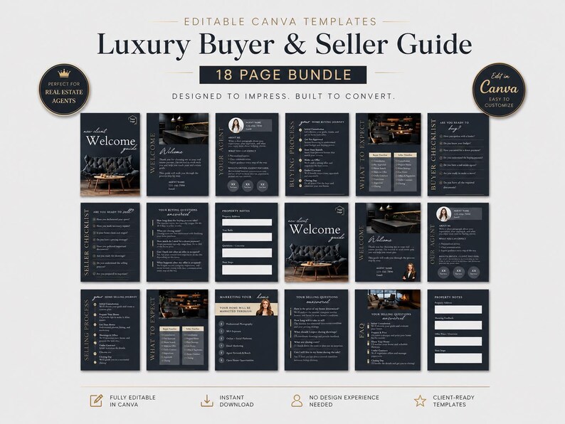 Real Estate Buyer Seller Guide Bundle | Editable Canva Templates ...