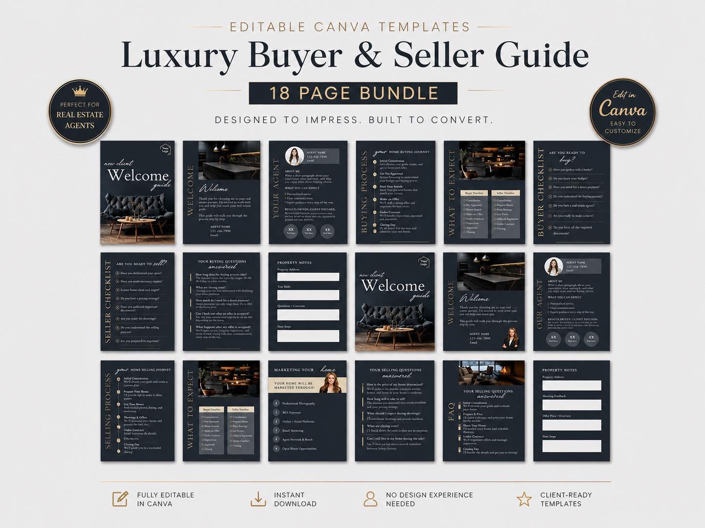 Real Estate Buyer Seller Guide Bundle | Editable Canva Templates ...