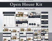 Real Estate Open House Templates Kit | Editable Canva Bundle (Digital Download)
