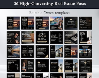 Social-Media-Vorlagen | Realtor Canva Content Kit (Digitaler Download)