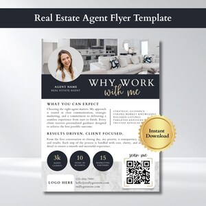 Sjabloon folder makelaar | Marketingblad Why Work With Me (digitale download)