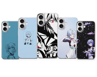 Funda de teléfono Neon Genesis Evangelion Rei Ayanami para iPhone 17 Air 16e Pro Max 15 14 13 12 11 / Samsung S25 S24 FE / Google Pixel 10 9
