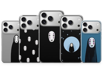 Funda negra para teléfono de anime Ghibli El viaje de Chihiro para iPhone 17 Air 16e Pro Max 15 14 13 12 11 / Samsung S25 S24 FE / Google Pixel 10 9