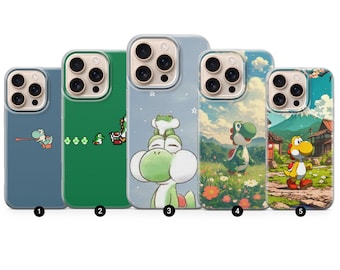 Funda de teléfono Yoshi Super Mario para iPhone 17 Air 16e Pro Max 15 14 13 12 11 / Samsung S25 S24 FE / Google Pixel 10 9