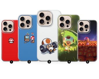Funda de teléfono Toad Super Mario para iPhone 17 Air 16e Pro Max 15 14 13 12 11 / Samsung S25 S24 FE / Google Pixel 10 9