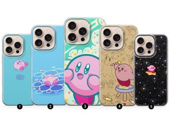 Funda de Kirby Super Mario para iPhone 17 Air 16e Pro Max 15 14 13 12 11 / Samsung S25 S24 FE / Google Pixel 10 9