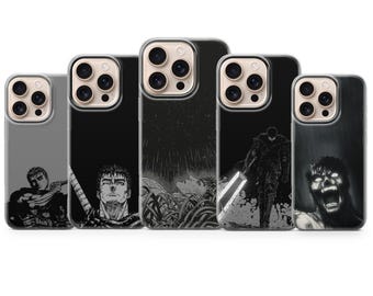 Funda de teléfono de anime Berserk Guts para iPhone 17 Air 16e Pro Max 15 14 13 12 11 / Samsung S25 S24 FE / Google Pixel 10 9