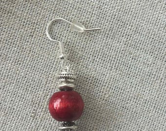 Pendientes elegantes hechos a mano: ganchos de plata esterlina, colgante de madera en una caja de regalo perfecta.