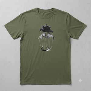 Human Marionette Puppet Strings T-Shirt, Dark Surrealism Gift, Mind Control Graphic Tee, Gothic Psychological Horror Streetwear