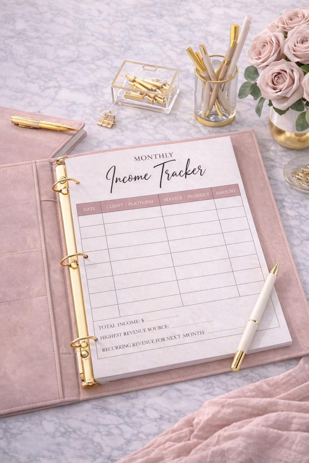 Monthly Income Tracker Printable PDF | Small Business Income Log | Etsy ...