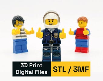 Środkowe palce dłoni do minifigurek w stylu LEGO | STL + 3MF | Very Bad Figs