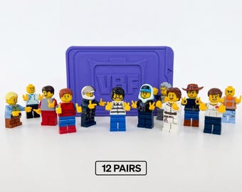 Niestandardowe dłonie do minifigurek LEGO, zestaw pełny, środkowy palec, pocałunek szefa kuchni, rock on, 12 gestów, 24 elementy