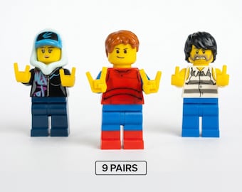 Niestandardowe dłonie do minifigurek LEGO, zestaw Rebel, środkowy palec i kołysanie, 9 par, 3 gesty