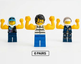 Niestandardowe elastyczne ramiona do minifigurek LEGO, Muscle Arms, 6 par, MOC Custom Display