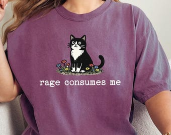 Comfort Colors® Funny Cat Meme Shirt, Rage Consumes Me Kitten Shirt