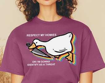 Comfort Colors® Respect My Homies Shirt, Silly Goose Ally Pride Gift