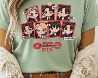Comfort Colors® Arirang Chibi Boyband Shirt, Kawaii Kpop Group Fan Gift