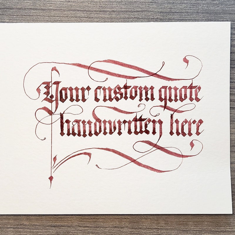 Custom Calligraphy Lettering Calligraphy - Etsy