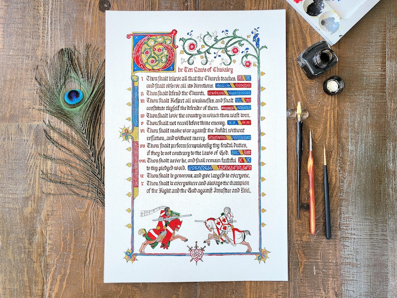 Custom Illuminated Manuscript, Medieval Illumination, Gothic ...
