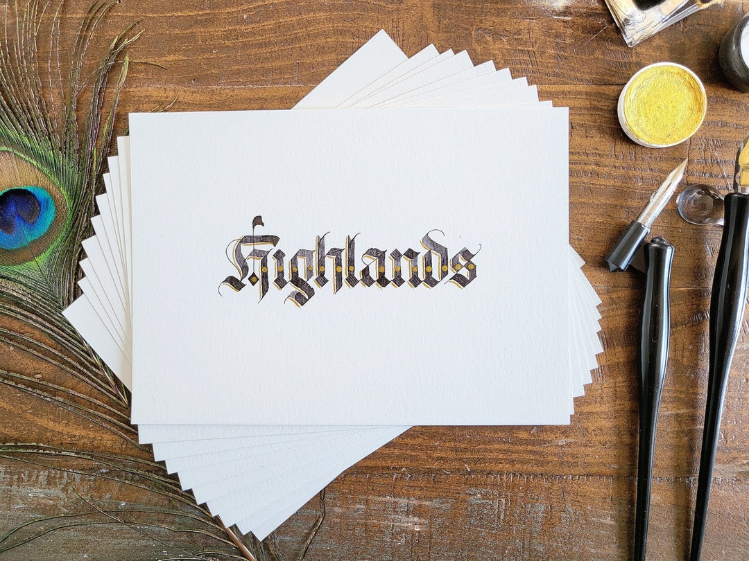 Calligraphy Table Sign Set of 5 Custom Table Numbers, Medieval Calligraphy Handwritten Table ...