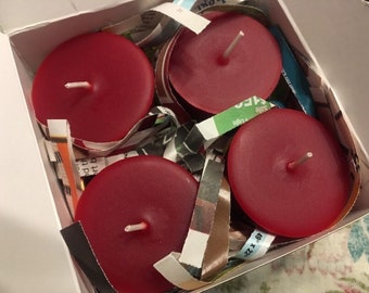 Sale! Cranberry Spice Soy Votive Candles 4 Pack Gift Box