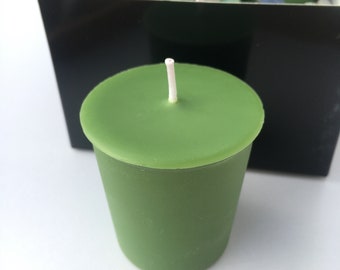 Sale!  Green Amber Soy Votive Candles 4 Pack Gift Box