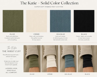 Sleeve Extender, Faux Layers | The Katie | Slip On Cuff (Solid Colors)