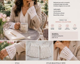 Faux Layered Look | Pleated Blazer Sleeve Cuffs | Women's Layering Accessory -The Stephanie