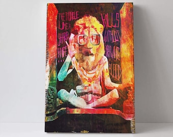 Monje León / Lienzo decorativo de 16x24 pulgadas / Decoración de pared