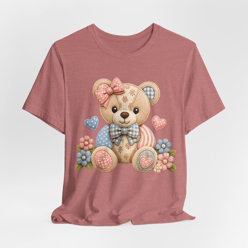 Cute Teddy Bear SVG PNG PDF Bundle, Coquette Floral Bear Shirt Design ...