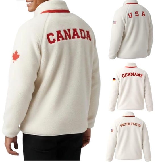 Heated Rivalry Sherpa Fleece Jacket – Canadian Maple Leaf, Hockey