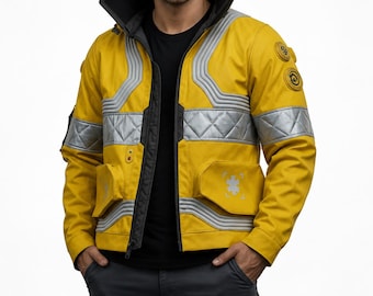 Gaming Cosplay Cyborg David Martinez Illuminate Cyber Emergency Punk Costume Edgerunners Yellow Cosplay Jacket