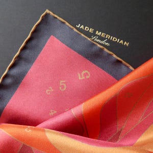 The Gold Code | Pure Silk Scarf | Hand-Rolled Silk Twill | Designed in London | Made in UK