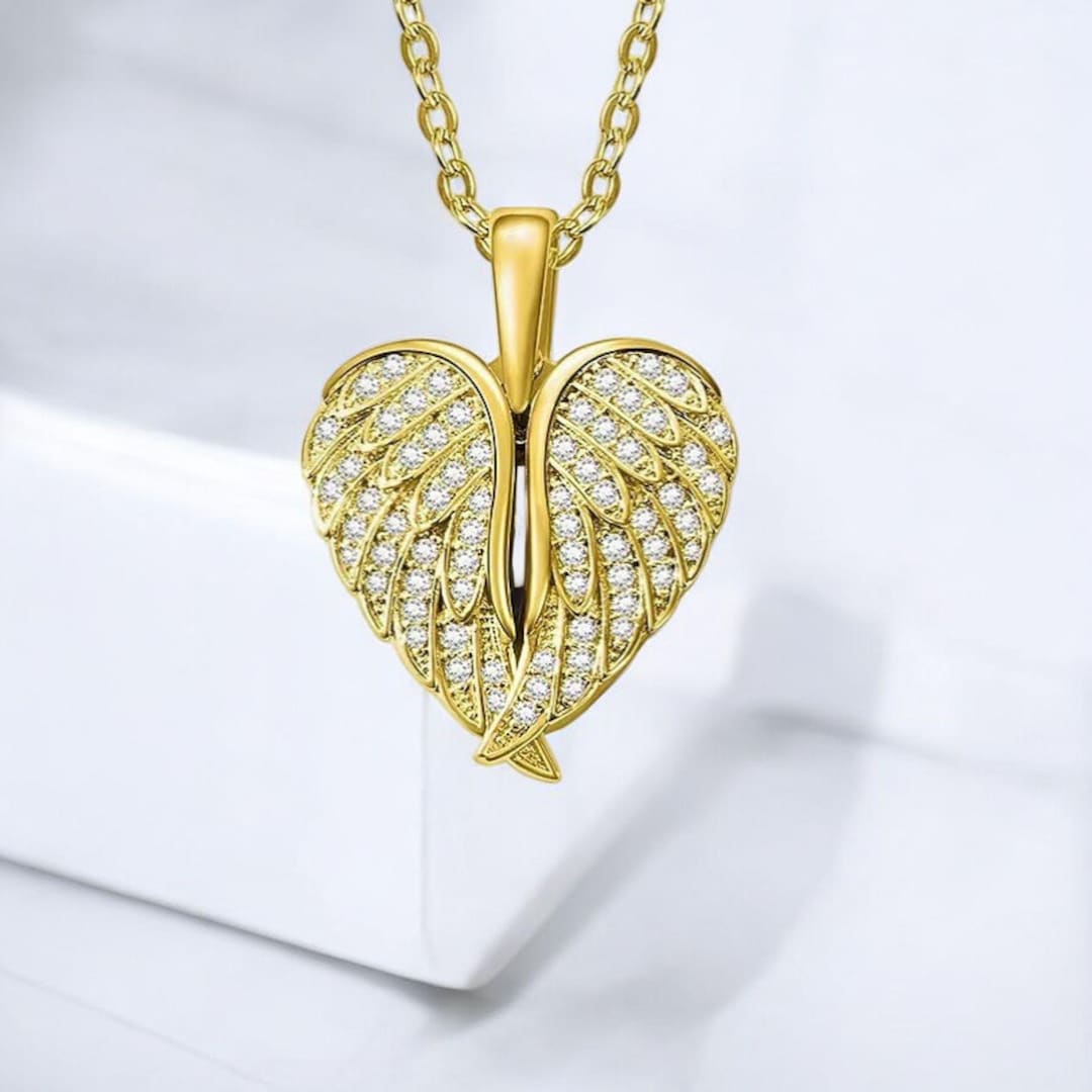 Name Angel Wings Locket - Personalized Memorial Pendant, Custom Jewelry ...